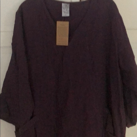 Plum Linen dress - Picture 2 of 6